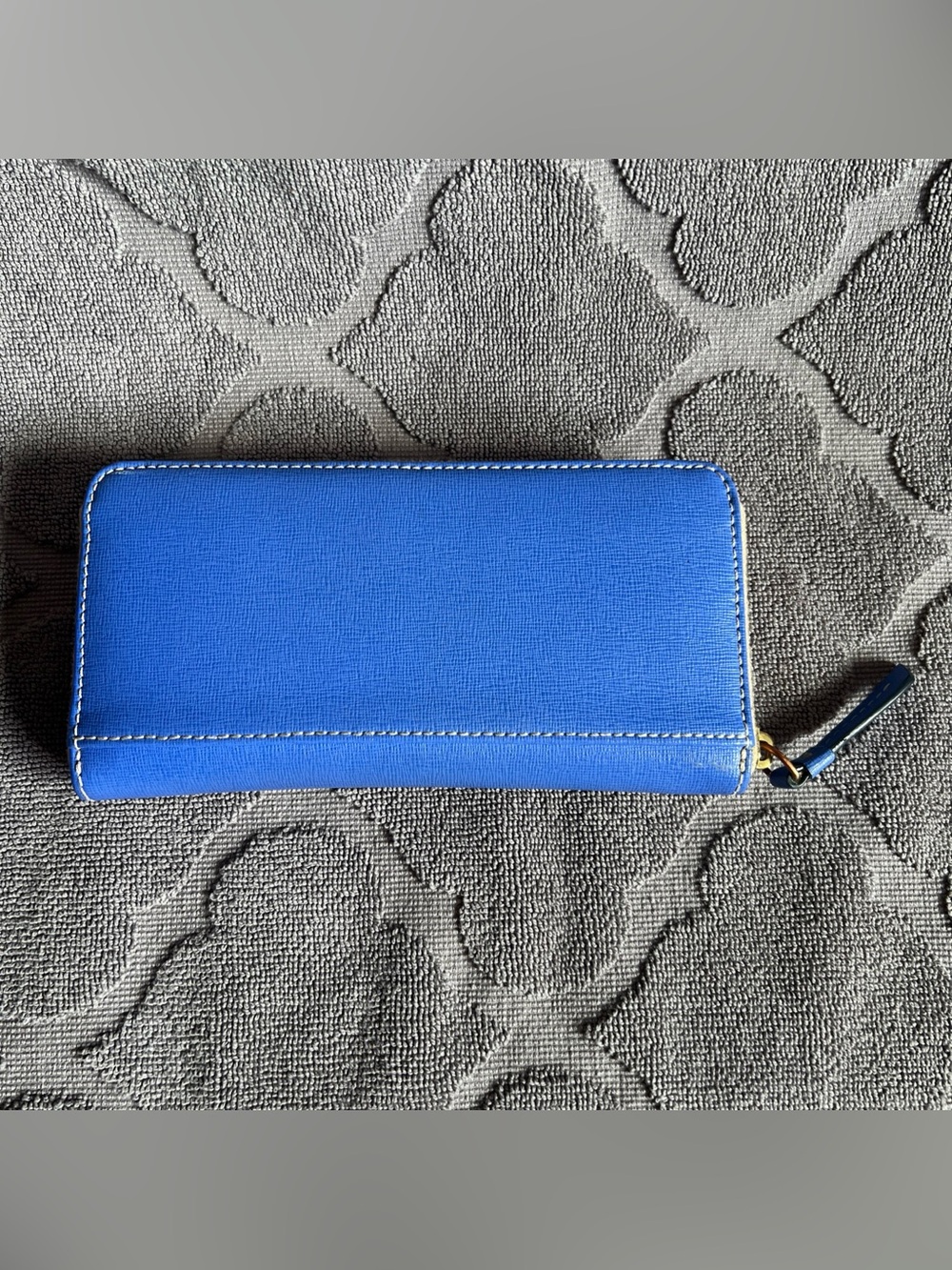 Dooney & Bourke Saffiano Large Zip Around Wallet Clutch in Azure/Blue - Picture 3 of 12